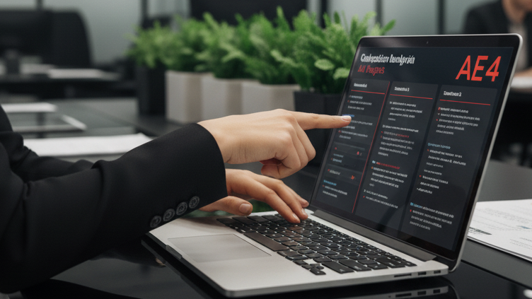 Dashboard digital com simulações de respostas de negociação.