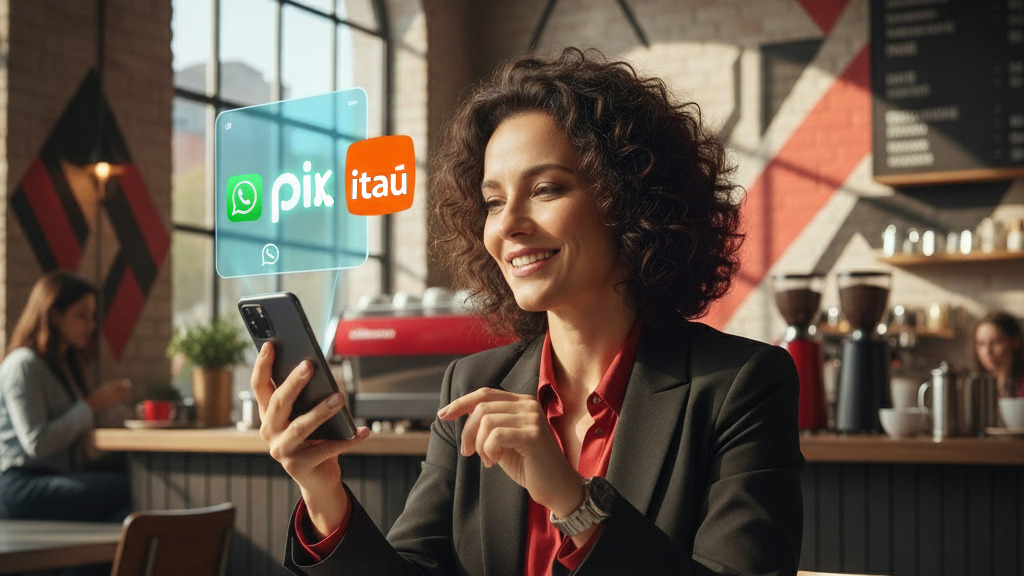 [Inteligência Artificial do Itaú sendo usada para Pix no WhatsApp e análise de investimentos.]